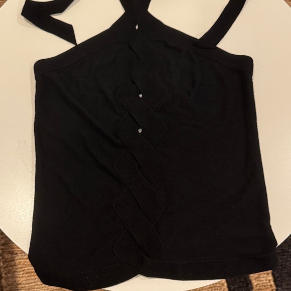 Yves Saint Laurent Rive Gauche Halter Black Top - Picture 5 of 6